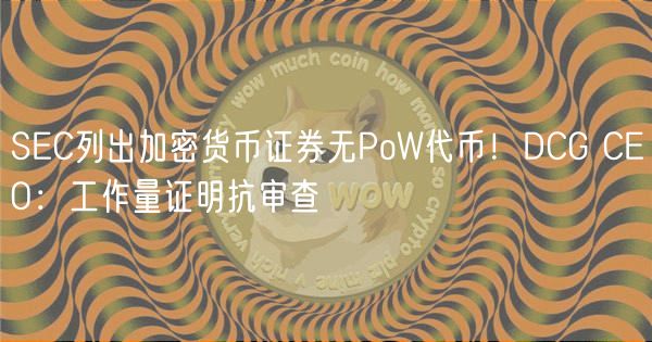 SC列出加密货币证券无PoW代币！DCG CO：工作量证明抗审查