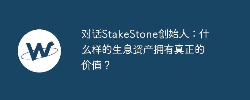 对话stakestone创始人:什么样的生息资产拥有真正的价值?